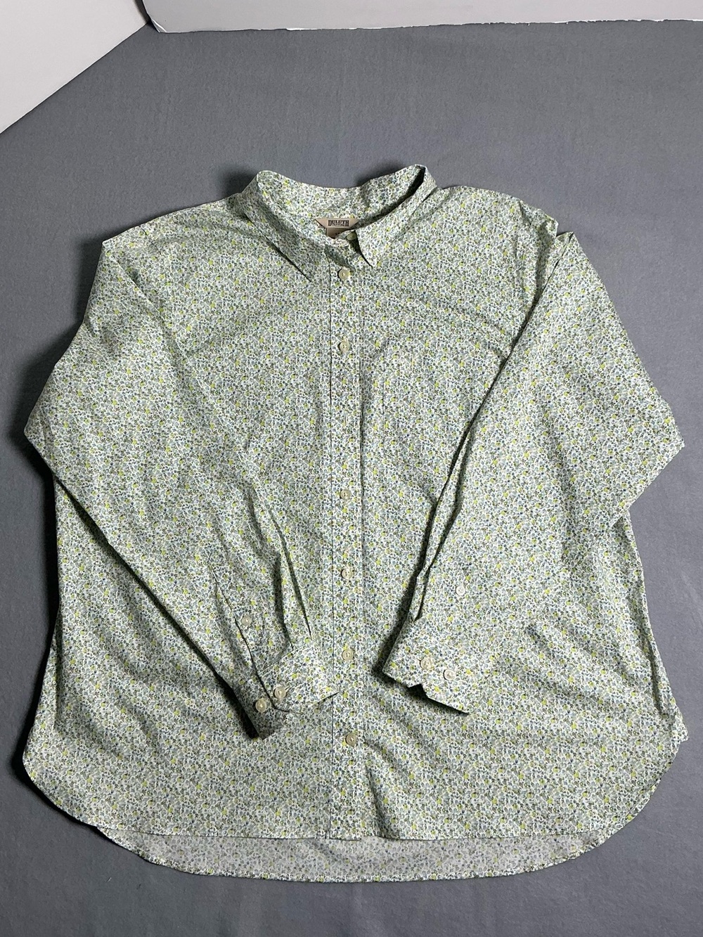 Duluth Trading Co Women’s 1X Button Down Shirt Cotton Stretch Long Sleeve